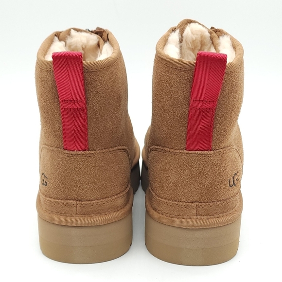 UGG Women Neumel Zip Platform Ankle Booties Chestnut Suede Plush Size 12 - Picture 7 of 12